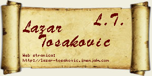 Lazar Tošaković vizit kartica